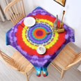 thumbnail image 2 of Rainbow Tie Dye Mandala Pattern Square Tablecloth,Waterproof Square Table Cover,Wipeable Spillproof Washable Table Cover for Home Kitchen Party Decor 42"X42"(107x107cm), 2 of 6