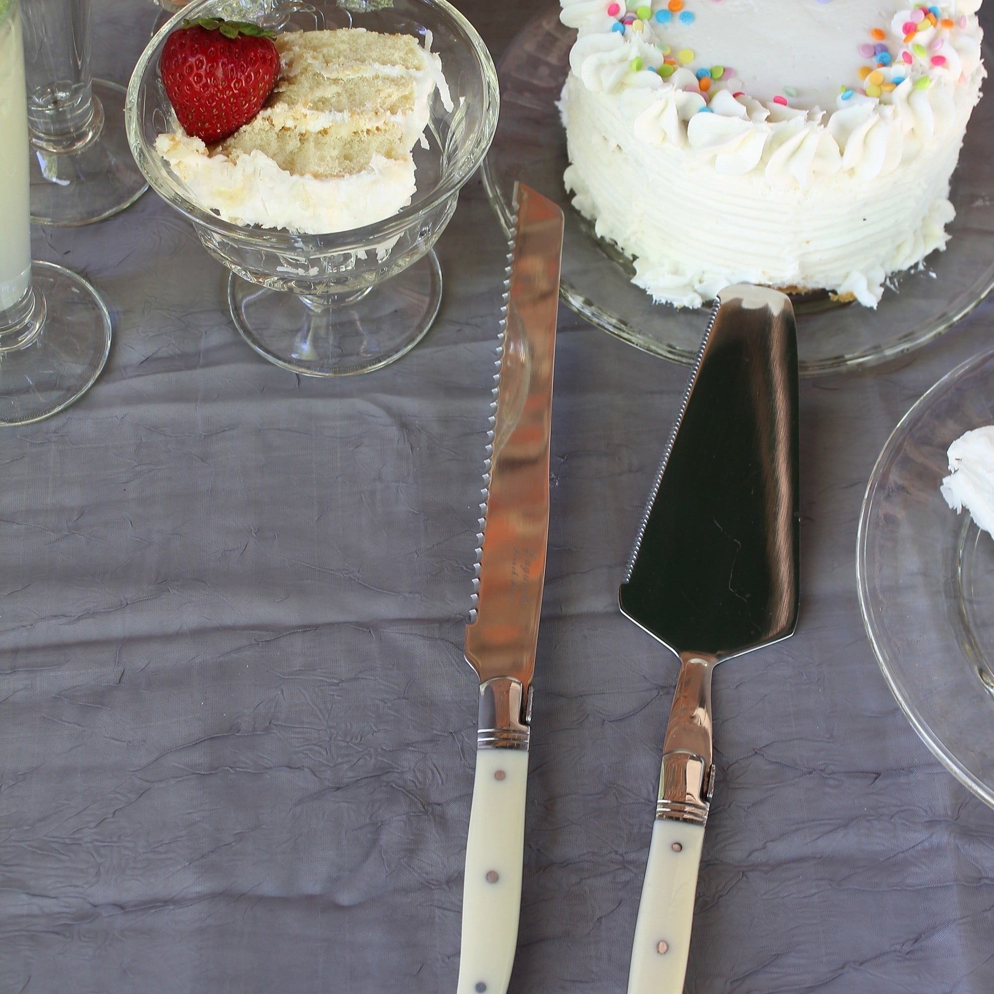 Ivory French Home LG061 2 Piece Cake Slicer//Server Set