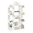 thumbnail image 7 of Giantex Tree Bookshelf, Wooden Bookcase w/13 Staggered Shelves, Geometric Display Wood Storage Organizer, White, 7 of 7