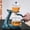 blue, variant on Heat-resistant Kungfu Glass Tea Set with Heater Attract Water Diversion Rotating Cover Bowl Lazy Semi-Automatic Deer Glass Teapot (blue deer with tea cups)