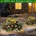 thumbnail image 5 of Timer Dual Color Change 2 Pack Christmas Tree Outdoor Urn Filler 24In Artificial Snowy Pinecone Red Berries Tripod Stake Warm White & Colorful Lights Battery Operated 8 Mode Porch Decor Pathway Yard, 5 of 8