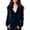 Dark Blue, variant on TGSLY Women's Velvet Button Down Shirts Lightweight Soft Collared Long Sleeve Tops Dressy Casual Solid Color Fall Blouses with Pockets XL