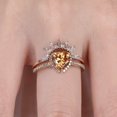 thumbnail image 4 of HeartsAndYou 1.9ct Natural Yellow Citrine Halo Bridal Set Birthday Ring 14k SOLID Rose Gold, 4 of 9