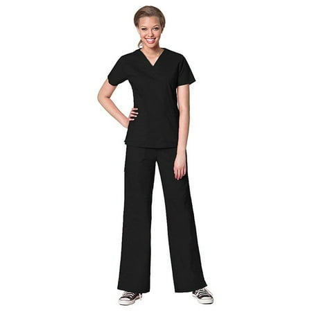 

WonderWink FLEX Women s Scrubs Verity V-Neck Darted Top & Faith Multi-Pocket Cargo Pant Set