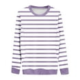 thumbnail image 3 of Hvyesh Women's Stripe Nursing Shirts for Breastfeeding with Hidden Zipper Long Sleeves Maternity Tops, 3 of 4