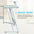 thumbnail image 5 of CL.HPAHKL L Shaped Gaming Desk, Corner Computer Desk with Large Desktop PC Gaming Desk Table with Large Monitor Riser Stand 50 Inch Computer Table Desk for Home Office Gaming Writing Study, White, 5 of 16