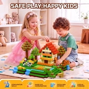 HXFOU Magnetic Blocks Farm Set, 200PCS STEM Magnetic Building Cubes Blocks Toy for Kids Ages 3+