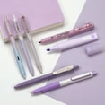 thumbnail image 3 of WRITECH Gel Pens Journaling Highlighters: Journal Set Aesthetic Assorted Pastel Color Ink 0.5mm Fine Point Retractable 0.7mm Black Pen Smooth Writing Drawing No Bleed 7ct (Purple), 3 of 8
