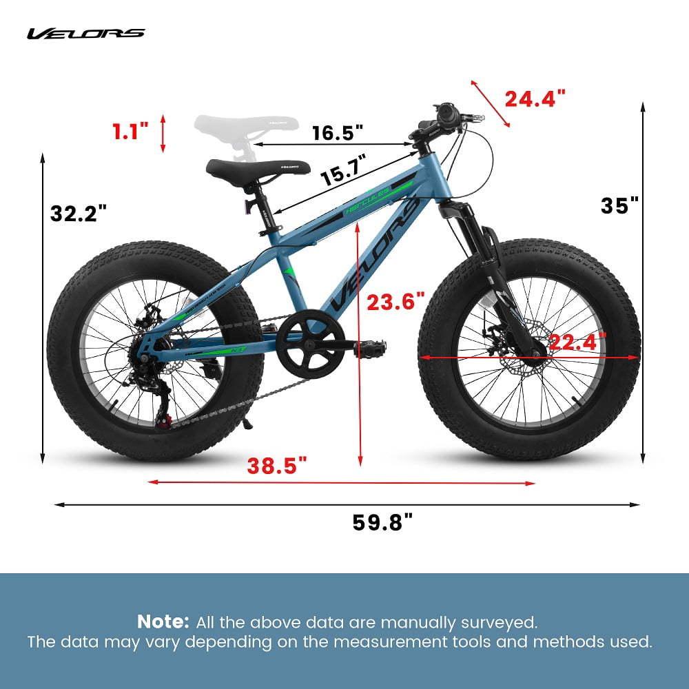 YDSM 20 Inch Fat Tire Bike Adult 7 Speed Mountain Bike, Dual Disc Brakes, High Carbon Steel Frame, Front Suspension, Mountain Buggy, City Commuter City Bike