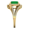 thumbnail image 3 of 1.935 ct Emerald Cut Simulated Emerald Solitaire with Simulated Diamond Accents 18K Yellow Gold Womens Engagement Ring, 3 of 5