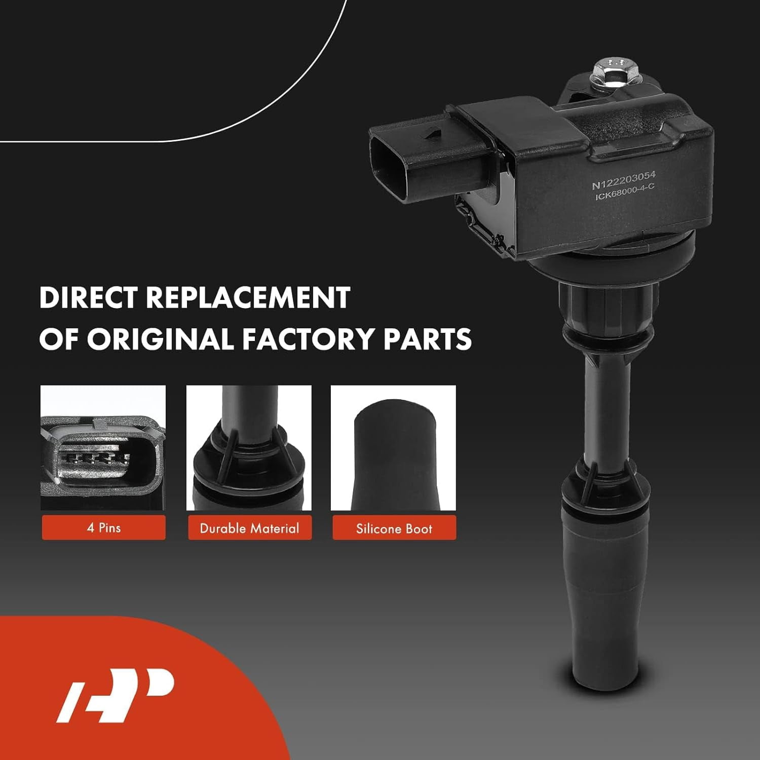 A-Premium Set of 4 Ignition Coil Pack and Iridium Spark Plugs Compatible with Chevrolet Equinox, Malibu, Traverse, Camaro & GMC Terrain & Buick Envision, Regal & Cadillac ATS, CT6, CTS