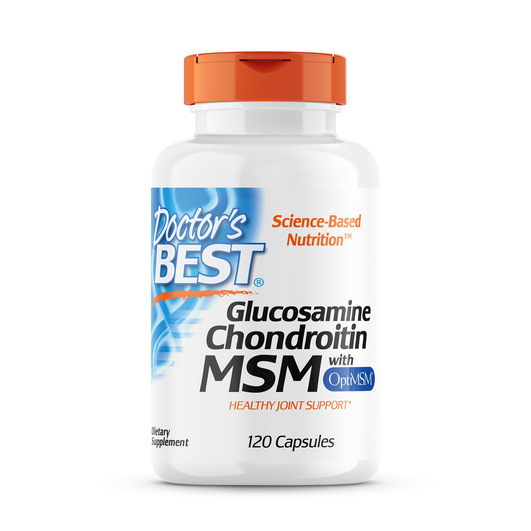 Doctor's Best Glucosamine Chondroitin MSM with OptiMSM, Joint Support, Non-GMO, Gluten Free, Soy Free, 120 Caps