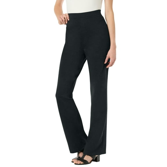 Woman Within Plus Size Tall Stretch Ponte Knit Pull-On Bootcut Pants