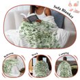 thumbnail image 6 of Sage Green Eucalyptus Leaves Throw Blanket,Flannel Fleece Blanket with Striped Design for Couch,Spring Summer Botanical Floral Soft Breathable All Season Plush Blankets for Sofa Office Travel 40"x50", 6 of 8