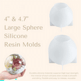 thumbnail image 2 of Symkmb 2 Pieces Large Sphere Resin Mold, Seamless Globe Epoxy Resin Casting Mold for DIY Crafts Flowers Silica gel White, 2 of 7