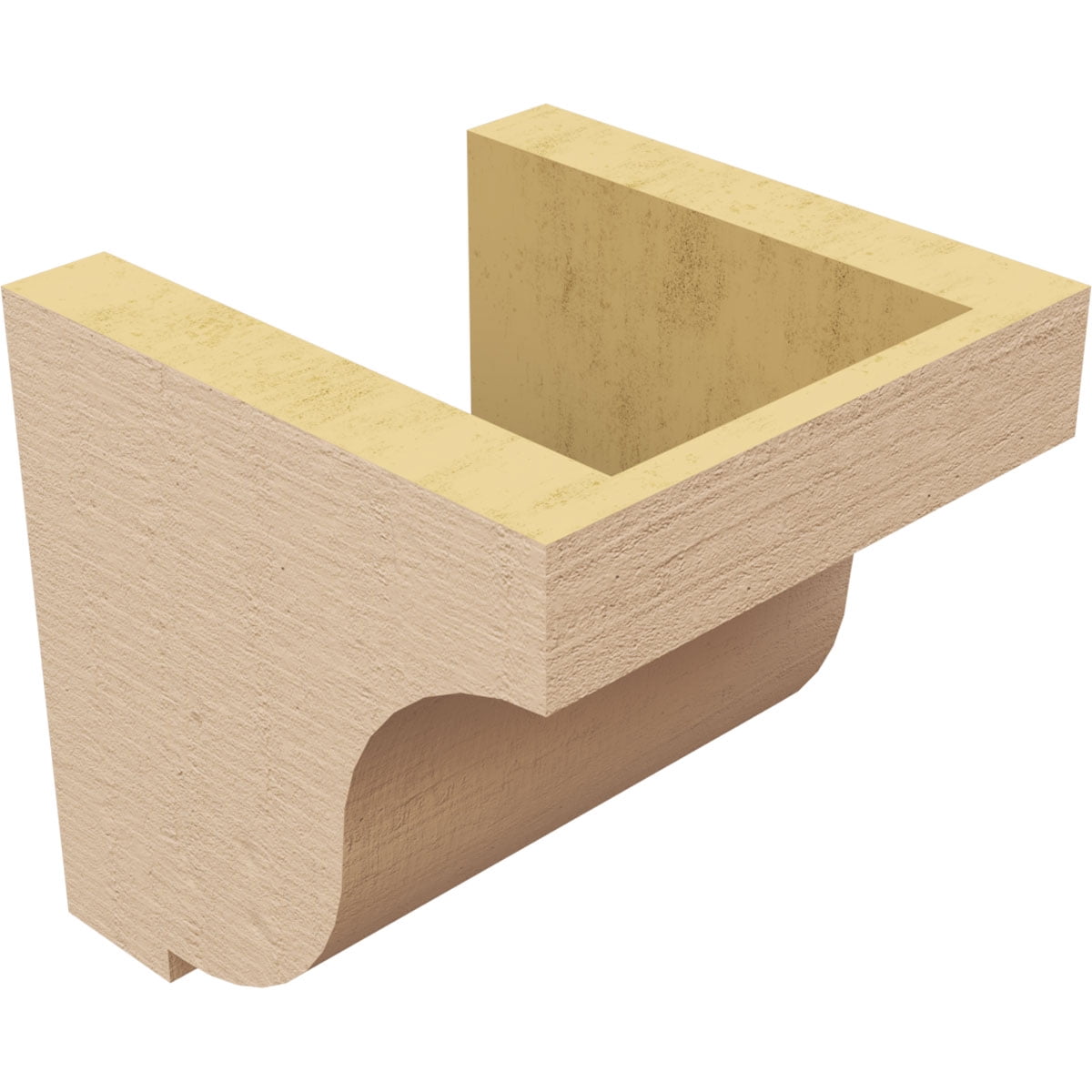 6"W x 6"D x 6"H Wide Van Buren Rough Cedar Woodgrain TimberThane Corbel, Primed Tan