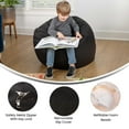 thumbnail image 3 of Emma + Oliver Small Solid Black Refillable Bean Bag Chair for Kids and Teens, 3 of 8