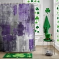 thumbnail image 5 of Shower Curtain, Abstract Purple Grey Smear Graffiti Waterproof Shower Curtain Set with Hooks for Bathroom Showers,Stalls and Bathtubs,60x72In Oil Painting Art, 5 of 9