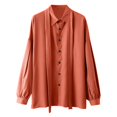 thumbnail image 1 of Camisas De Vestir Para Hombre 5xl Camisa Retro de manga larga para playa y vacaciones al libre con solapa de Color sólido informal de otoño e invierno para hombre (Orange, XL), 1 of 4