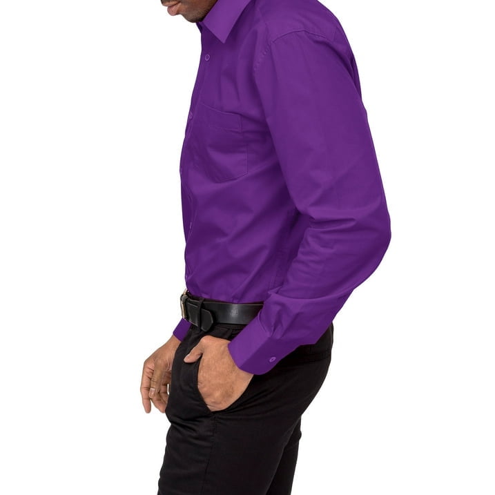 G-Style USA Men's French Convertible Cuff Dress Shirt - Long Sleeve Regular Fit Formal Business Shirt