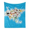 thumbnail image 1 of Animals Soft Flannel Fleece Throw Blanket, Eurasian Animals Camel Bison Bear and Fox Indigenous Fauna Cartoon Illustration, Cozy Plush for Indoor and Outdoor Use, 60" x 80", Multicolor, by Ambesonne, 1 of 6