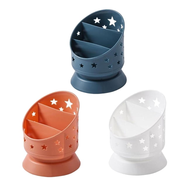 Milaget 1Set Pen Holder Stand Multifunctional Makeup Brush Bucket Multipurpose Home Blue Orange White