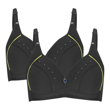 AHTJRT Ladies  Full Coverage Bra with Thickened Cups  Underwire  Lace & Deep V Design for Comfortable Daily Wear. Black 40