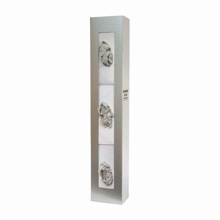 Glove Dispenser, Stainless Steel, Holds (3) Boxes ,Silver ,20 in H x 5-1/2 in W x 4 in D