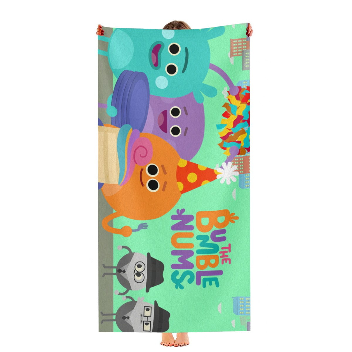 The Bumble Nums Beach Towel Quick Drying Microfiber Pool Towel 30"x60" Birthday Gift