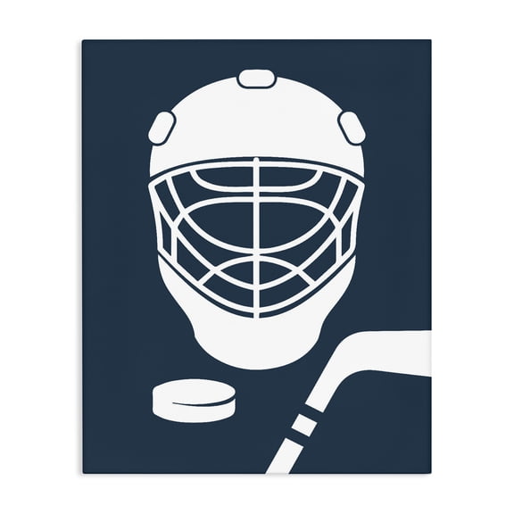 Stupell Industries Modern Hockey Mask Blue & White Canvas Art, 16 x 20, by Melody Hogan