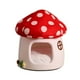 thumbnail image 2 of Cama corta de felpa para gatos, colchón de aire, casa para gatos con hongos, cueva semicerrada, cálida, con forma de planta, tapete extraíble y lavable, ideal para gatos de interior y perros pequeños,, 2 of 7