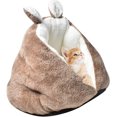 thumbnail image 4 of Cama para perros y gatos, sofá suave y cómodo para dormir profundamente en invierno (50*50*35CM, marrón) oso de fresa Electrónica, 4 of 5