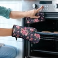 thumbnail image 2 of Pioneer Flower Kitchen Oven Mitt and Pot Holder Sets 4 Pcs for Baking, Cooking and Grilling, Heat Resistant Up To 392 °F, 2 of 7