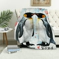 thumbnail image 4 of FCXZI Penguins Kissing Hearts Fuzzy Fluffy Soft Cozy Blanket 50*60in, 4 of 7