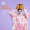 thumbnail image 6 of Joyfy Wearable Blanket Hoodie for Adults, Giggling Getup Oversized Sherpa Fleece Hoodie with Giant Pocket & Sleeves, Warm Cozy Gift for Women & Men,Strawberry Cow, 6 of 6