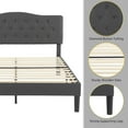 thumbnail image 6 of VECELO Queen Upholstered Platform Bed Frame with Adjustable Headboard, Wooden Slats Support, Gray, 6 of 9
