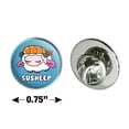 thumbnail image 4 of Cute Shrimp Sushi Susheep Sheep Metal 0.75" Lapel Hat Pin Tie Tack Pinback, 4 of 5