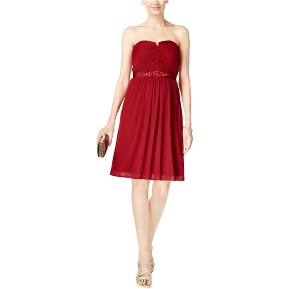 Adrianna Papell Robe Trapèze en Tulle pour Femmes, Rouge, 6