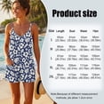 thumbnail image 3 of ZAITUBLES Womens Rompers Summer Casual Loose Sleeveless Outfit Adjustable Spaghetti Strap Shorts Jumpsuit, Lightweight with Front Pockets, Hibiscus Leaf Blue Print, Size S, 3 of 6