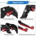 thumbnail image 4 of Palancas de freno y embrague cortas y largas para Yamaha YZF R1 2002-2003, palanca de freno ajustable en 6 posiciones, aleación de aluminio, mango negro con extremo rojo, 4 of 6