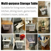 White Modern Bedside Table Bedroom Nightstand End Table Plant Stand Holder Storage Rack Organizer