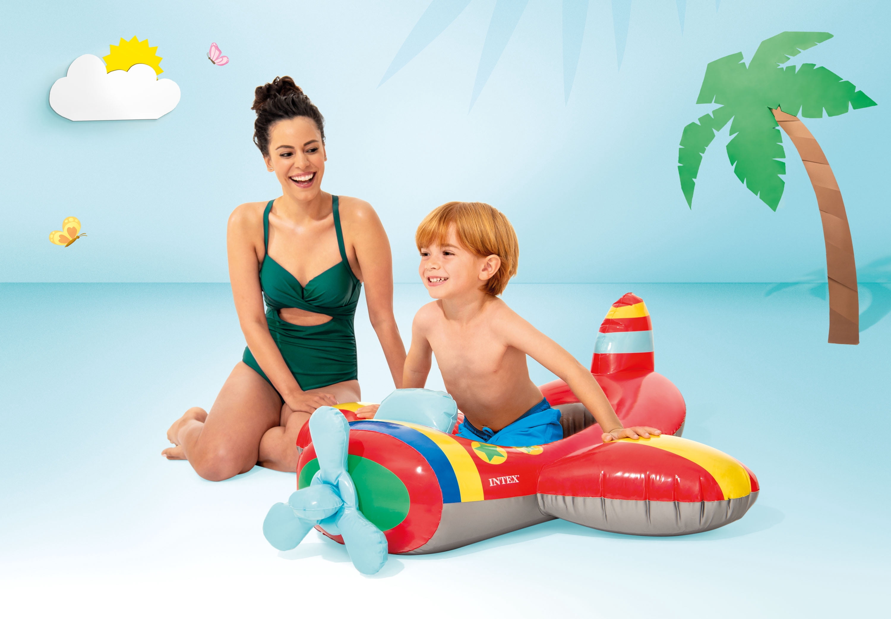 (3 pack) Intex The Wet Set Pool Cruisers Inflatable Ride-On Pool Floats, Set of 3
