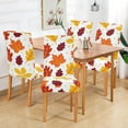 thumbnail image 7 of Autumn Oak Maple Leaves Dining Room Chair Covers Fall Rea Orange Chair Slipcovers Stretch Seat Protector Removable Chair Cover For Home Kitchen Restaurant Hotel 4pcs, 7 of 7
