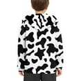 thumbnail image 5 of DISNIMO Cow Print Boys Pullover Hoodie Kids Hoodies Sweatshirts for Girls 11-13 Hoodies for Teenagers Graphic Sweatshirt with Hood Children Fall and Winter Clothes Long Sleeve Black, 5 of 7