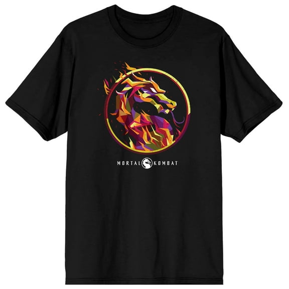 Mens Mortal Kombat Logo Scorpion Black Short Sleeve Shirt-M