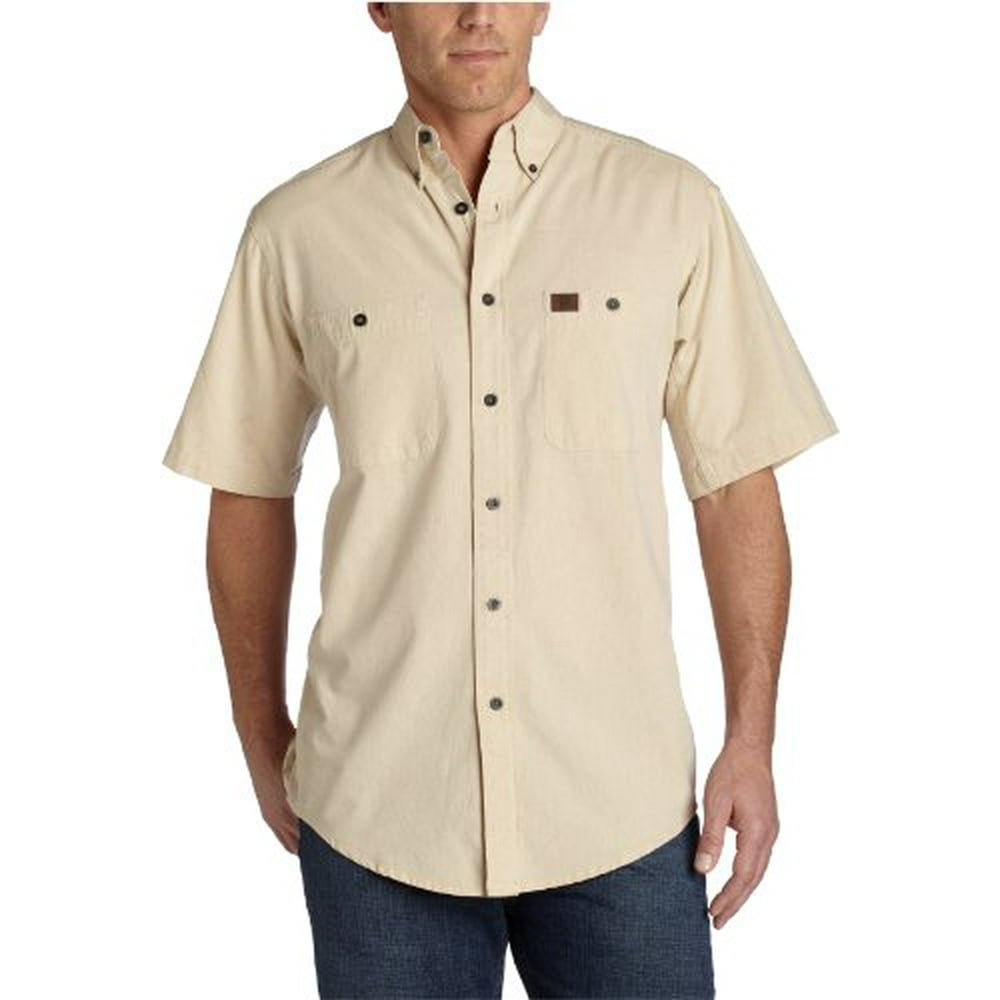 Wrangler - RIGGS WORKWEAR by Men's Chambray Work Shirt,Natural,X-Large ...
