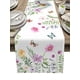 thumbnail image 2 of Camino de mesa de flores y mariposas, mantel de lino y algodón, cubierta de lujo para cocina y cena, decoración de fiesta de boda, Primavera, 2 of 5