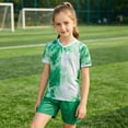 thumbnail image 6 of Weebloom Kids Boys Summer Athletic Outfit Girls Football Quick Drying Training Shirt Shorts Set Basketball Tracksuit Shorts T Shirt Sportsuit Boy Running Sports Clothes Set 9-10 Years Green, 6 of 6
