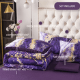 thumbnail image 5 of PERFEMET 6 Pcs Queen Size Comforter Sets Purple Watercolor Marble Bedding Luxury Retro Style Bed in a Bag Bed Set with Sheets for All Season, 5 of 10