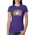 thumbnail image 1 of Wild Bobby, Baseball Mom Cheetah Glitter Sports Womens Slim Fit Junior Tee, Purple Rush, X-Large, 1 of 5
